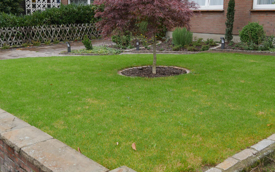 Vorgarten, Inselbeet, diagonal, Gartengestaltung, Wesel, Gilhaus